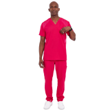 Men's Scrub Set Medical Uniform Top & Trousers with Pockets