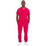 Men's Scrub Set Medical Uniform Top & Trousers with Pockets