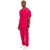 Men's Scrub Set Medical Uniform Top & Trousers with Pockets