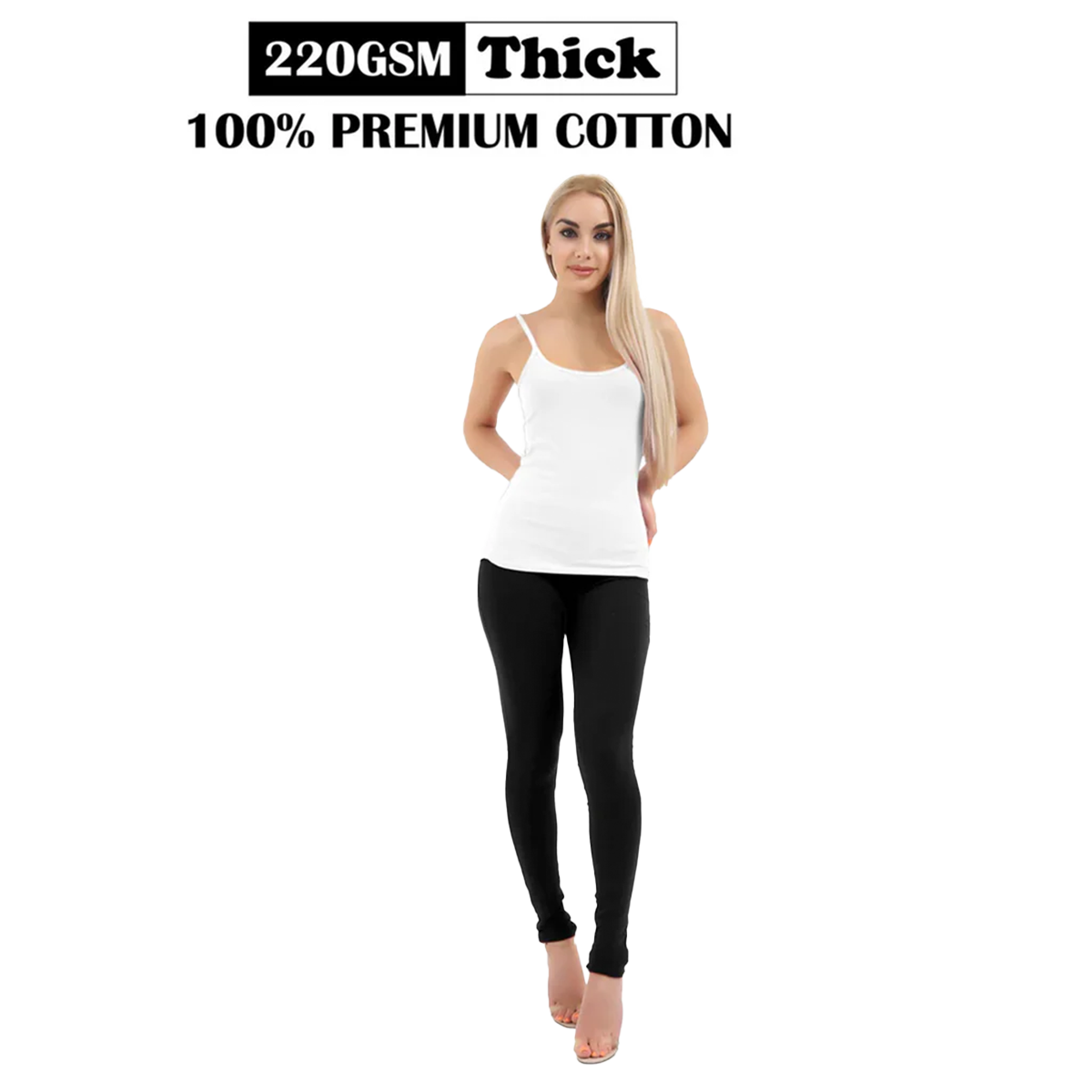 Women's Thick Cotton Full-Length Elastic Waist Leggings