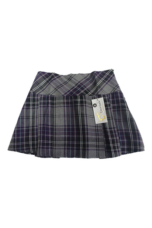 Women's Scottish 12 Inch Tartan Check Pleated Mini Skirt