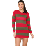 Womens Stripe Knitted Jumper Long Sleeve Pullover Sweatshirt