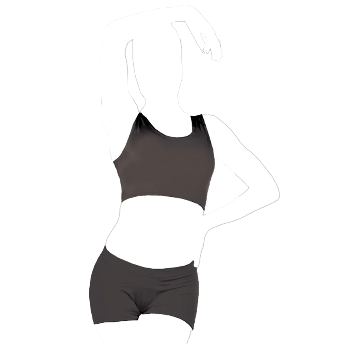 Girl Sleeveless Crop Top Stretch Plain Scoop Neck Ballet Top