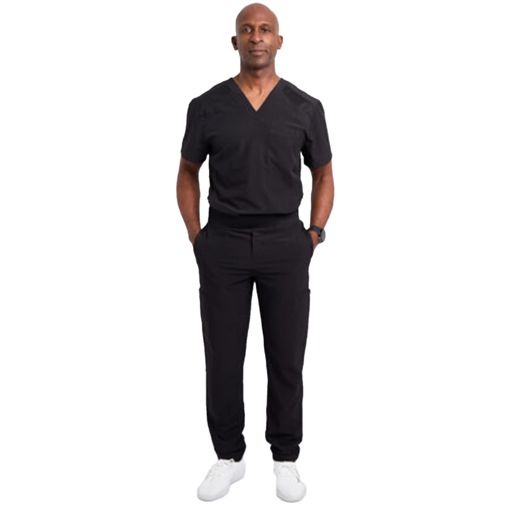 Men's Scrub Set Medical Uniform Top & Trousers with Pockets