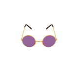 Adult Gold Silver Frame Round Lens Glasses