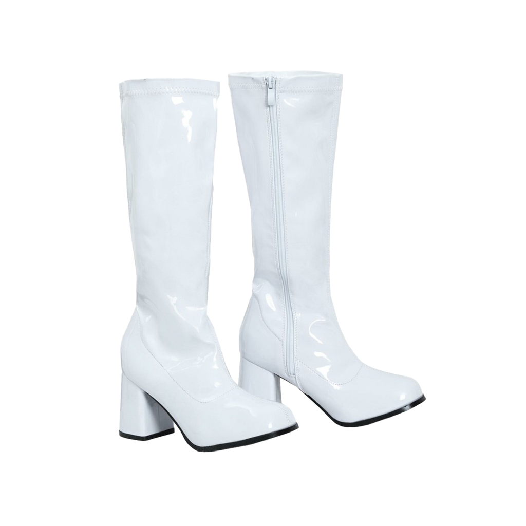 Women Fancy Dress Party White GO GO Boots 1960s & 1970s