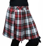 Women's Short Box Pleated 16 Inches Elasticated Tartan Skirt