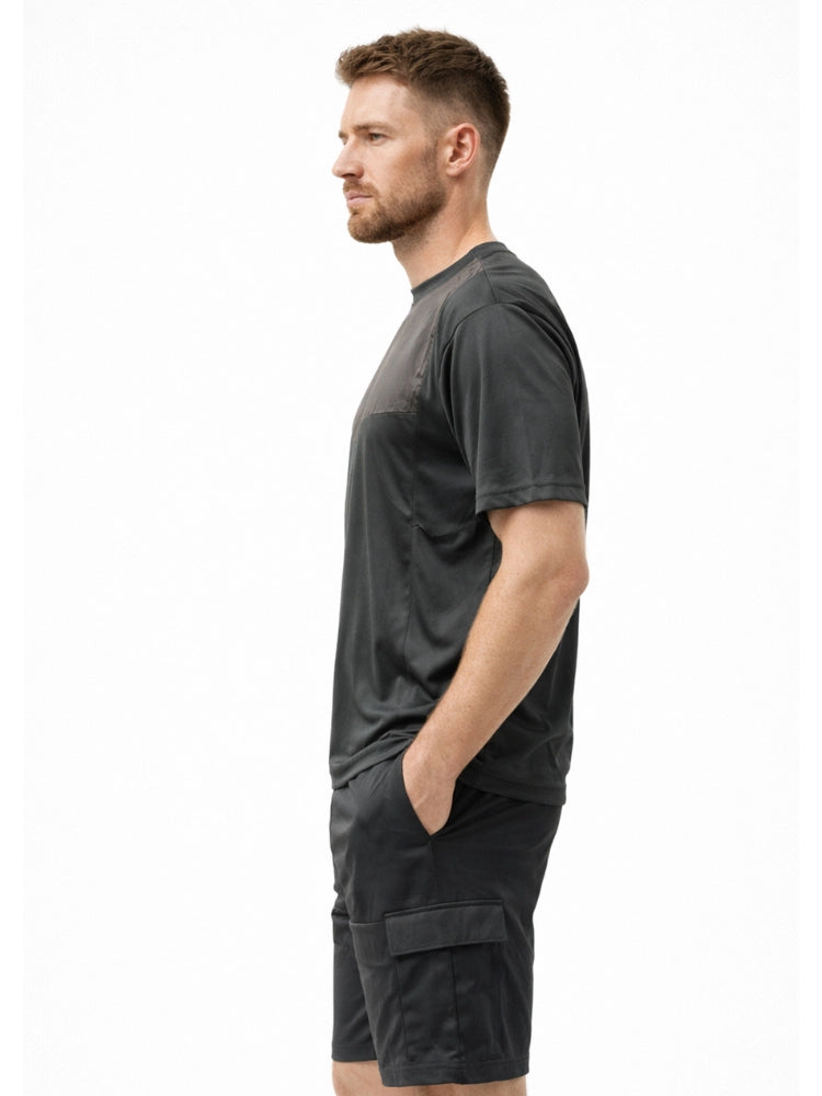 Active Star Men’s Black Activewear T Shirt & 4 Pocket Shorts Set
