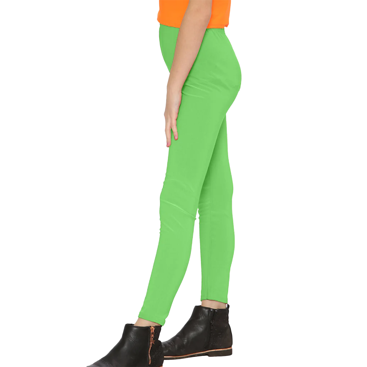 Girl's Microfibre Full Length Leggings with Elastic Waist