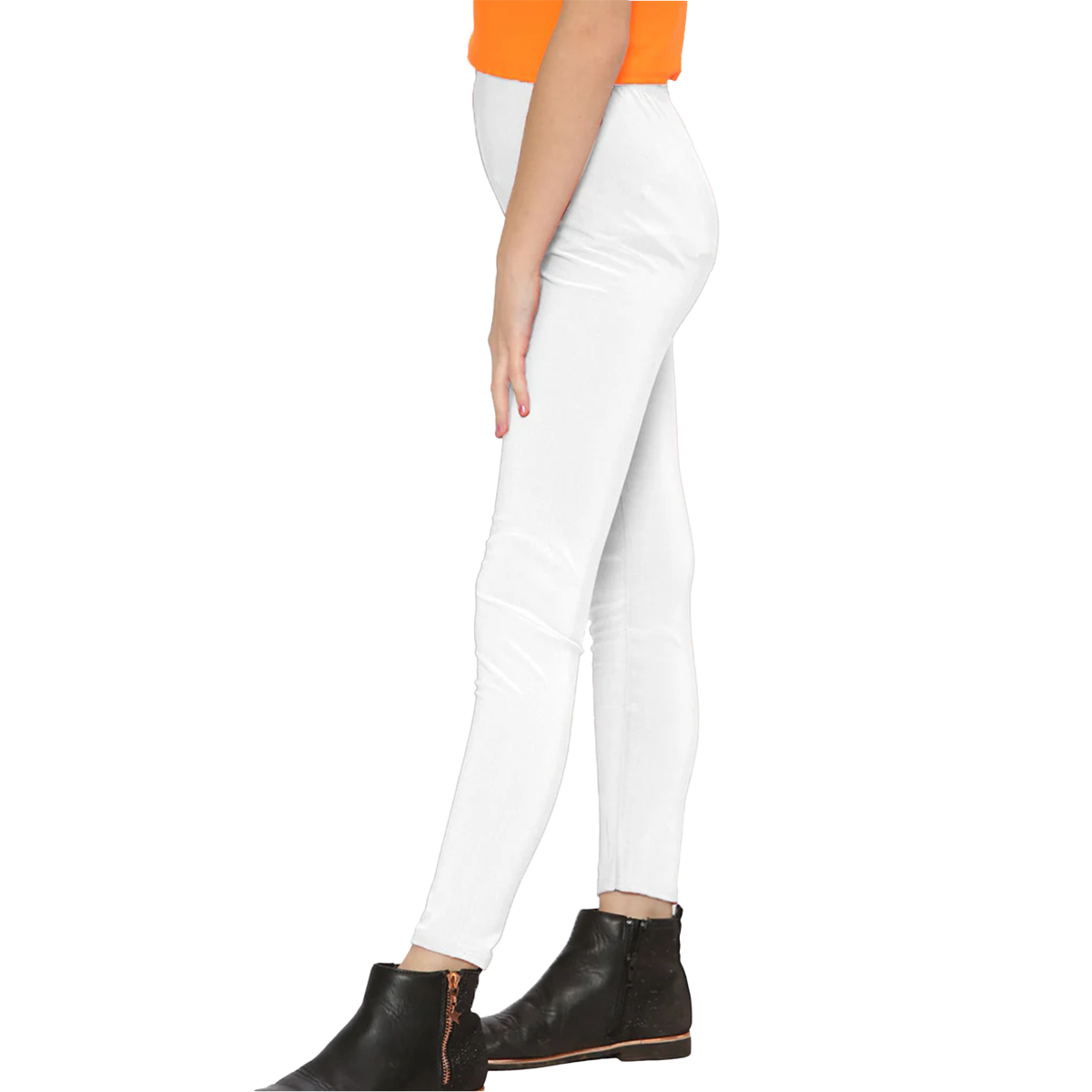 Girl's Microfibre Full Length Leggings with Elastic Waist