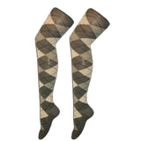 Women's Thigh High Argyle Cotton Mix Casual Girl's OTK Socks