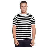 Adult Stripe Crew Neck Basic Short Sleeves Cotton T-Shirt