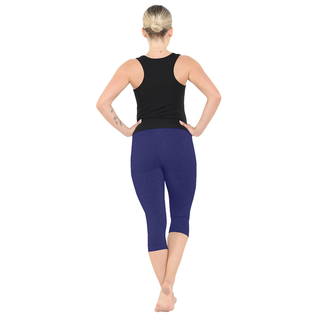 Womens 3/4 Length Cotton Capri Leggings Stretchy Soft Tights