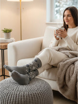 Ladies Winter Thermal Snowflake Patterned Socks 3 Pack