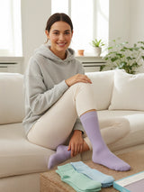 Ladies Pastel Cotton Rich Soft Comfort Socks 3 Pack