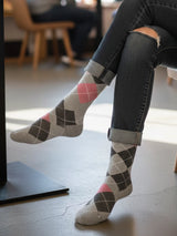 Ladies Timeless Argyle Diamond Patterned Socks 3 Pack