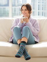 Ladies Vibrant Ziggy Chevron Stripe Cotton Socks 3 Pack