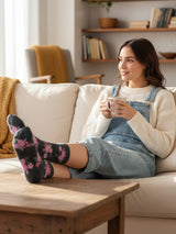 Ladies Dotted and Floral Patterned Cotton Socks 3 Pack