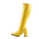 Women's Yellow Sexy Knee Go Go Zipper Retro Boots