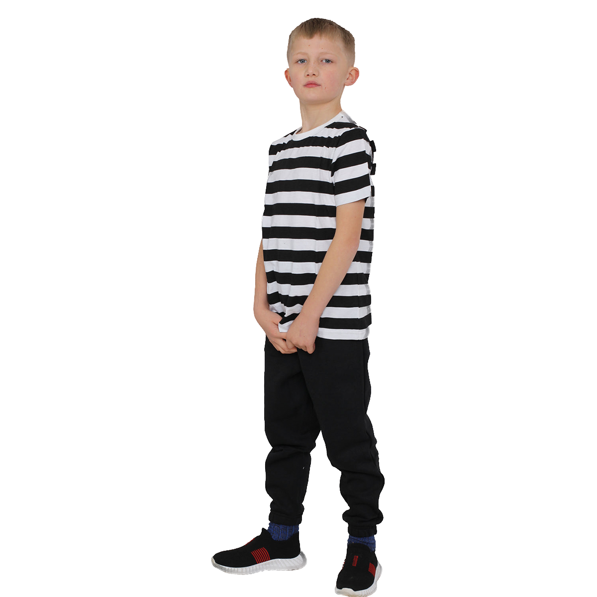 Kid's Stripe Crew Neck Basic Short Sleeves Cotton T-Shirt