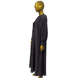 Women's Muslim Prayer Abaya with Handcuff Sleeves and Tassel Tie