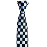 Men's Checkered Printed Satin Neck Tie Casual & Formal Accessory