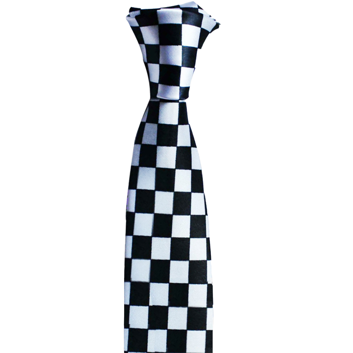 Men's Checkered Printed Satin Neck Tie Casual & Formal Accessory