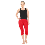 Womens 3/4 Length Cotton Capri Leggings Stretchy Soft Tights