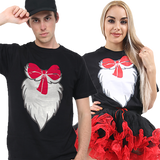 Adult Black Cat Ribbon Print Cotton Casual T-Shirt Top