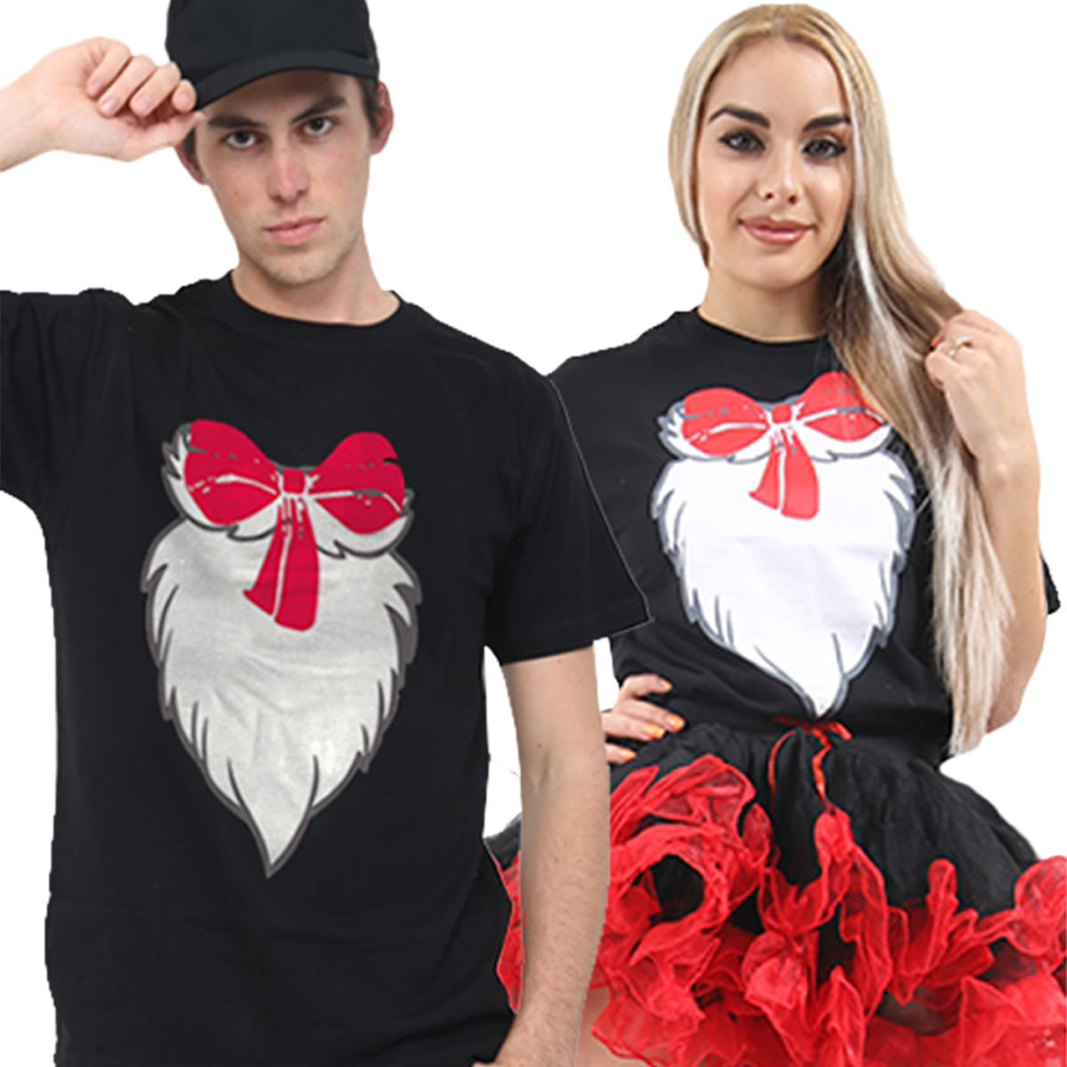 Adult Black Cat Ribbon Print Cotton Casual T-Shirt Top