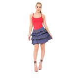 Women's 4 Tier Above Knee Tartan Check Party Casual Skirt