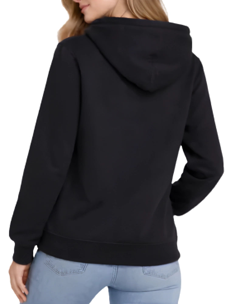 Active Star Ladies Jet Black Pullover Hoodie