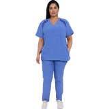 Plus Size Women's Scrub Set Medical Uniform with Pockets