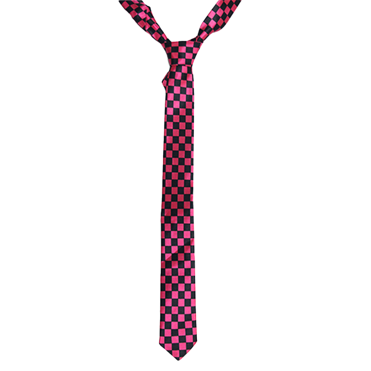 Men's Checkered Printed Satin Neck Tie Casual & Formal Accessory