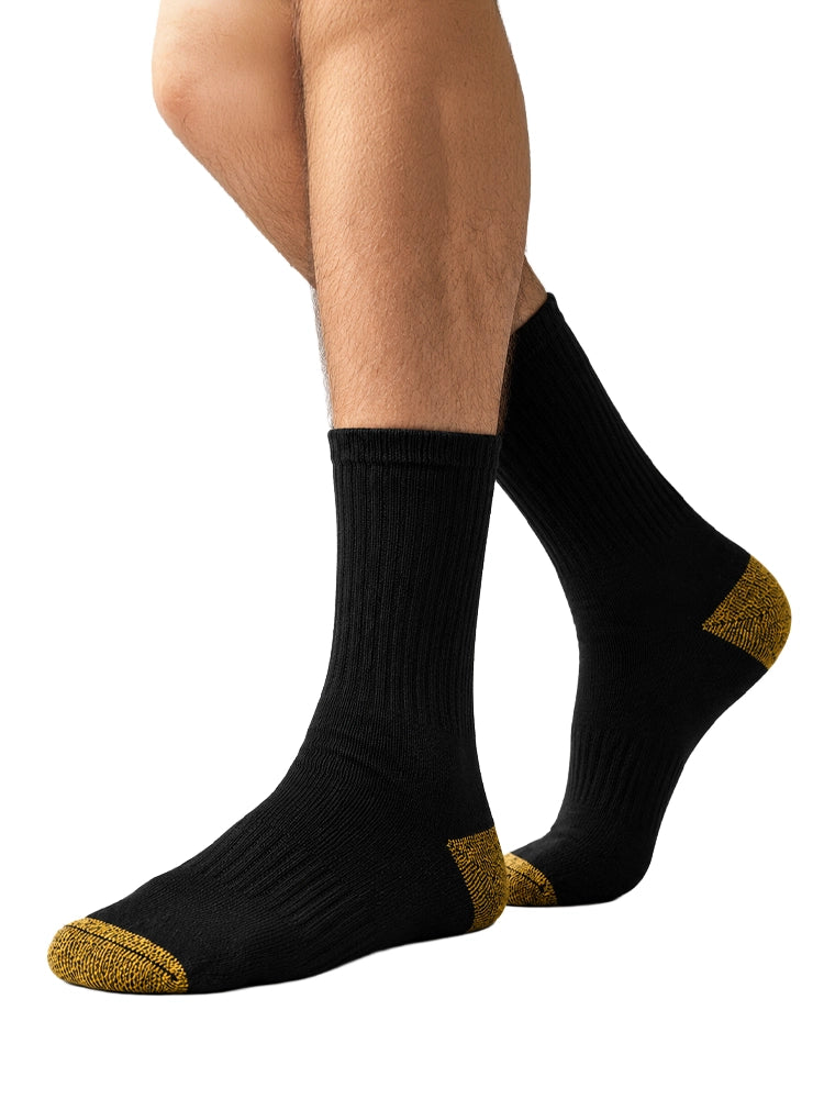 3pk Men's Yellow Heel Work Socks
