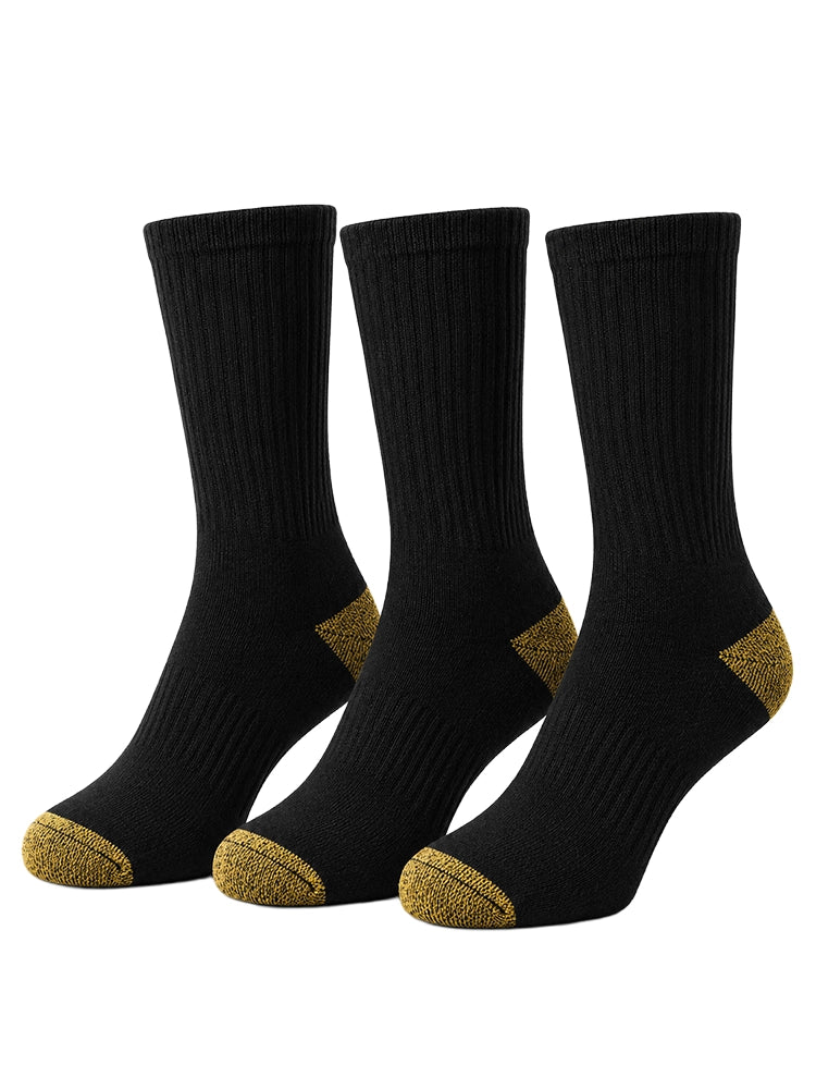 3pk Men's Yellow Heel Work Socks