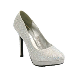 Women High Heel Sparkly Diamante Party Bridal Court Shoes