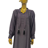 Women's Muslim Prayer Abaya with Handcuff Sleeves and Tassel Tie