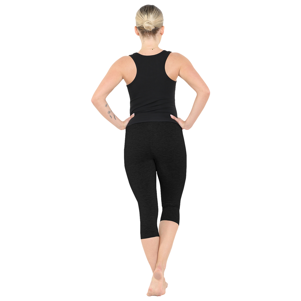 Womens 3/4 Length Cotton Capri Leggings Stretchy Soft Tights