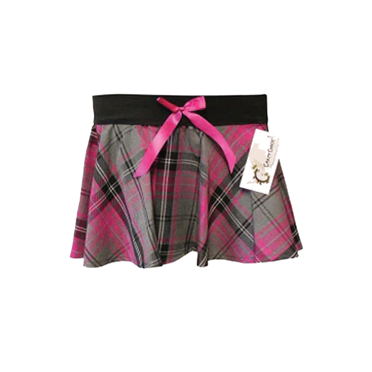 Women's 9' Inches Circular Bow Elasticated Mini Tartan Skirt