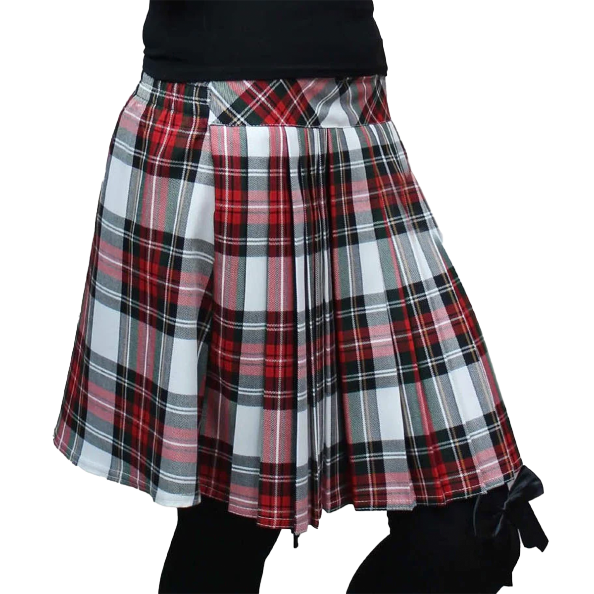 Women's Short Box Pleated 16 Inches Elasticated Tartan Skirt