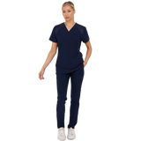 Women's Scrub Set Medical Uniform Top & Trousers with Pockets