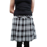 Women's Short Box Pleated 16 Inches Elasticated Tartan Skirt