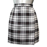 Women's 18 Inches Tartan Pleated Wrap Over Buttoned Skirt