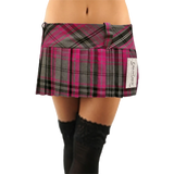 Women's Scottish 9 Inch Tartan Check Pleated Mini Skirt