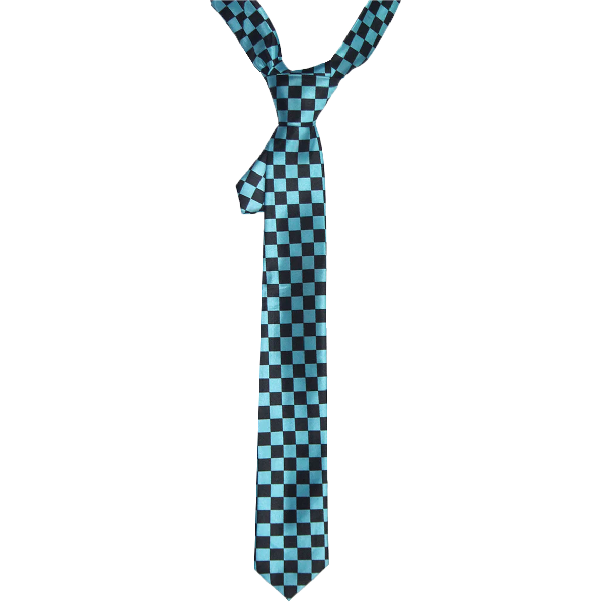 Men's Checkered Printed Satin Neck Tie Casual & Formal Accessory
