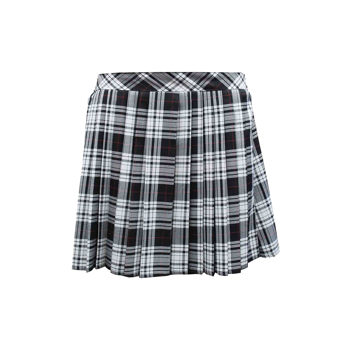 Women's Short Box Pleated 16 Inches Elasticated Tartan Skirt