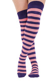 Women's Thigh High Girls Stretchy Stripe Over The Knee Socks