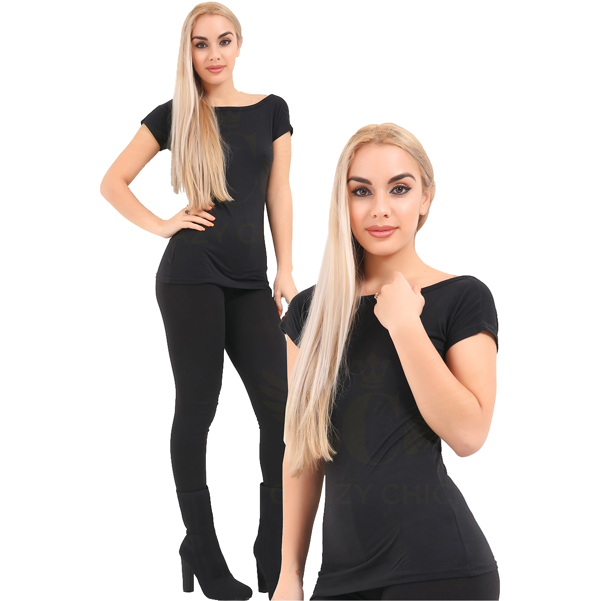 Women's Viscose Black T-Shirt