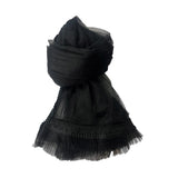 Chiffon Black Lace Dupatta for Girls & Women